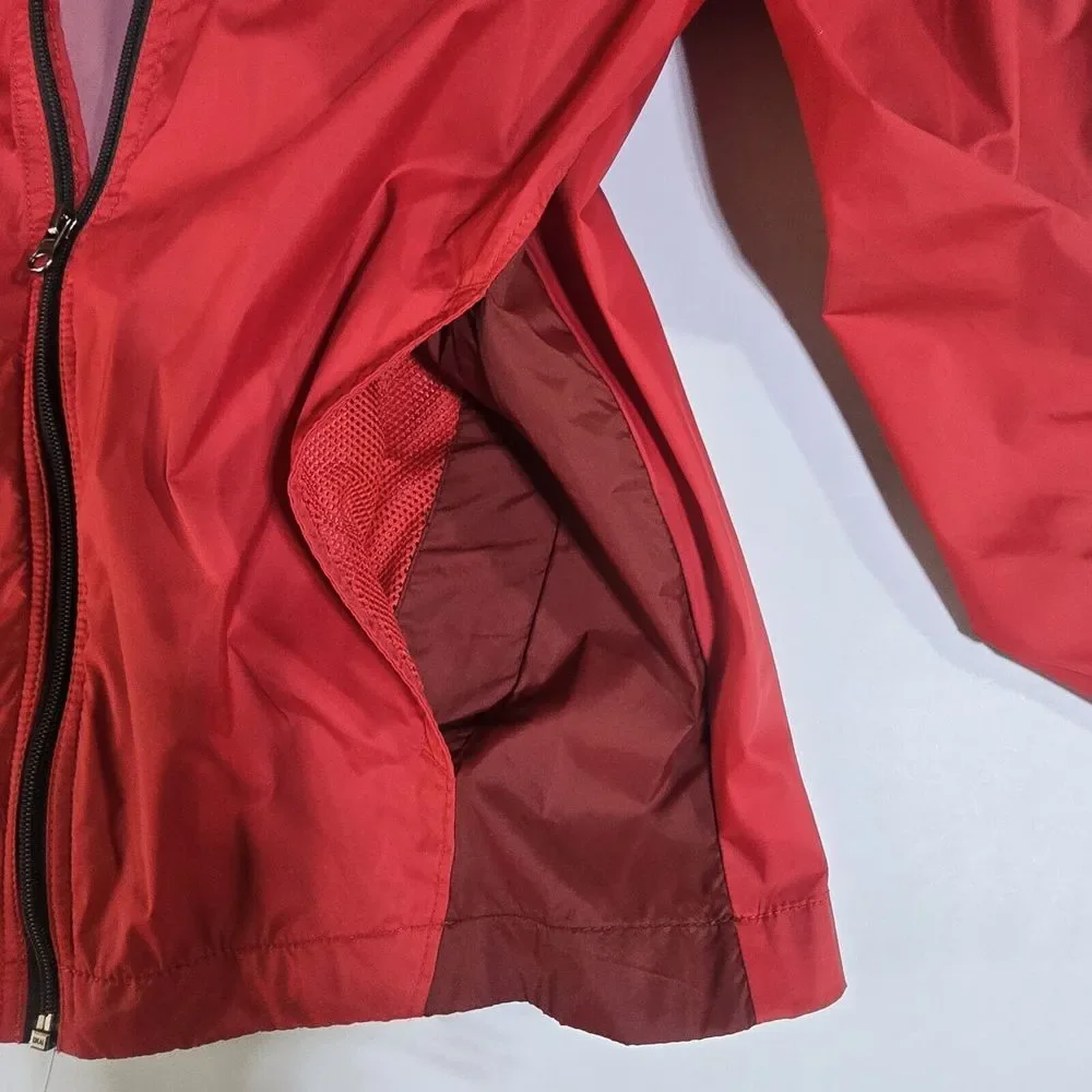 Columbia Windbreaker Jacket Kids XL 18/20 Red Maroon‎ Colorblock Gorpcore RB3416